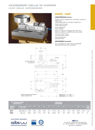 LOAD CELLS ACCESSORIES KOF/KOX