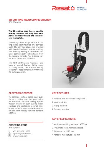 2D CUTTING HEAD CONFIGURATION