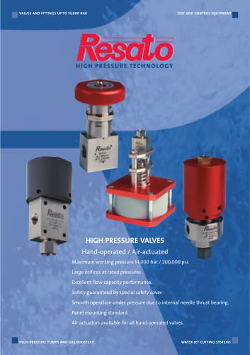 Resato high pressure needle valves