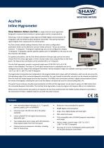 AcuTrak Inline Hygrometer Specification Sheet