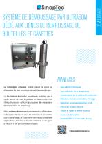 SYSTÈME DE DÉMOUSSAGE PAR ULTRASON DÉDIÉ AUX LIGNES DE REMPLISSAGE DE BOUTEILLES ET CANETTES - 1