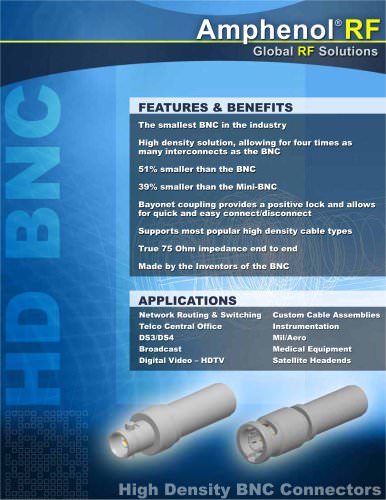    Amphenol RF  HD BNC Brochure