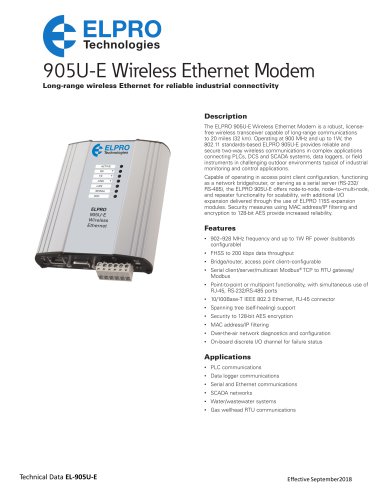 905U-E Wireless Ethernet Modem 2018