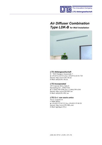 Air Diffuser Combination Type LDK-B for wall installation