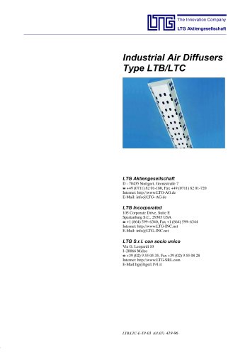 Industrial Air Diffuser Type LTB and LTC