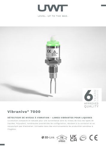 Vibranivo® 7000 - DÉTECTEUR DE NIVEAU À VIBRATION - LAMES VIBRANTES POUR LIQUIDES