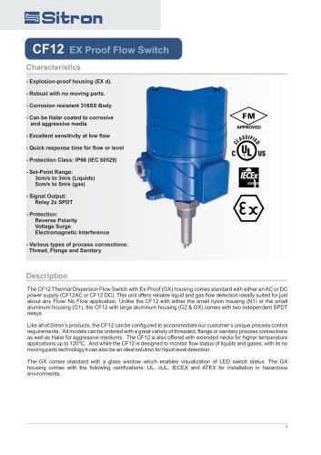 CF12EX Proof Flow Switch