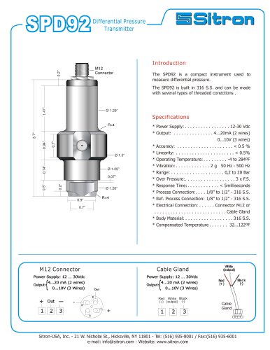 Sitron's Differential Pressure Transmitter