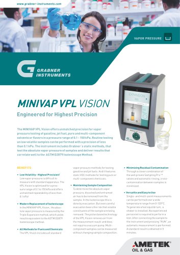 MINIVAP VPL Vision - Low Volatility Vapor Pressure Tester