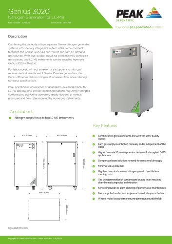 Genius 3020 - Nitrogen gas generator