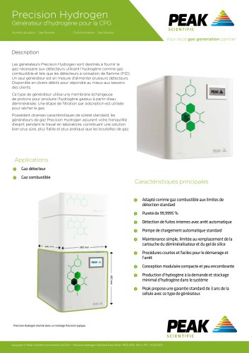 Precision Hydrogen Gas Generator for GC