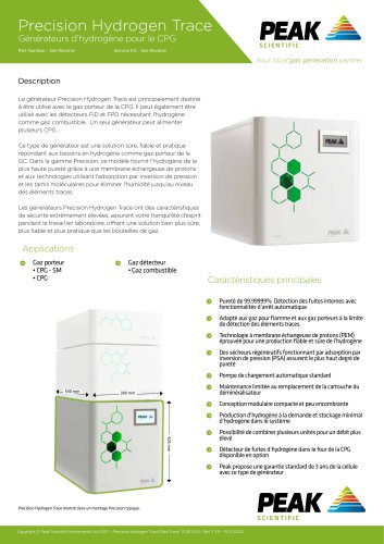 Precision Hydrogen Trace - GC carrier gas generator