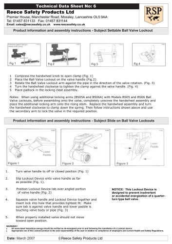 BS07, BS08 Ball Valve Lockouts