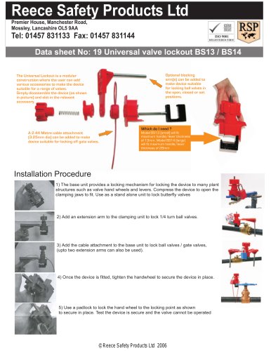 BS13 / BS14 Valve Lockout System