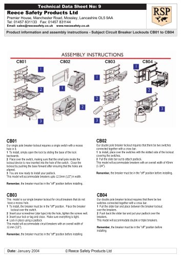 CB01 to CB04 MCB Lockouts