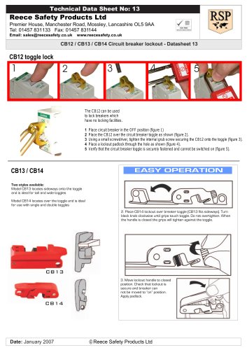 CB12 to CB14 MCB Lockouts