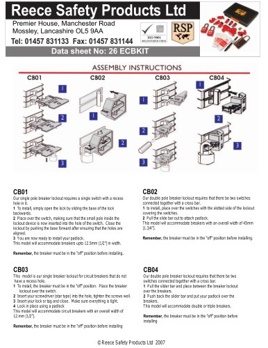 ECBKIT MCB Lockout Kit