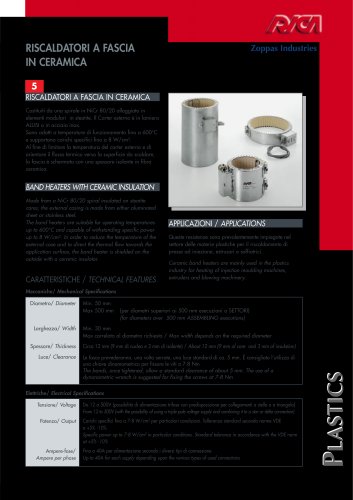 BAND HEATERS WITH CERAMIC INSULATION