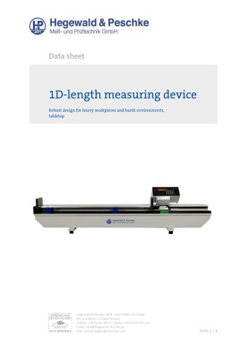 1D heavy length measurement devices, tabletop