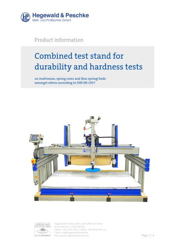 Combined test rig for mattresses EN 1957, ASTM F1566