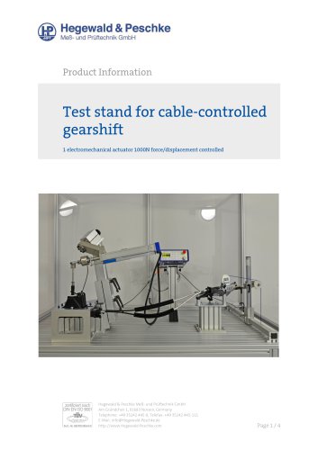 Component test stand for cable-controlled gearshifts