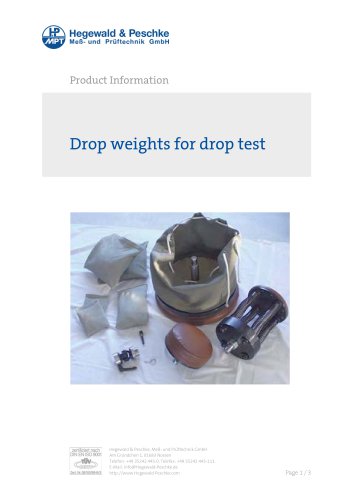 Drop weights for drop test