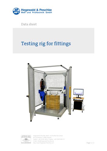 Fatigue test stand for fittings