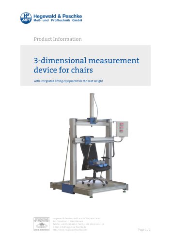 Furniture testing - Single test rigs - 3D-measurement device for chairs