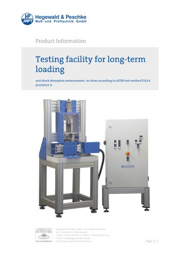 Furniture testing - Single test rigs - Long-term loading and shock absorption measurement on shoes