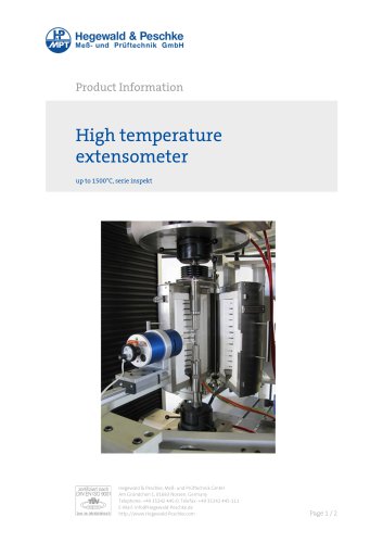 High temperature extensometer