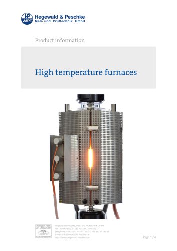 High temperature furnaces