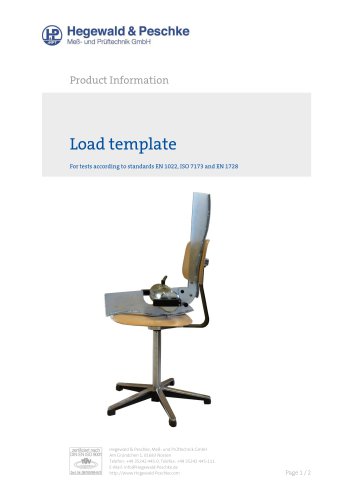 Load template ecc. to EN 1022, ISO 7173, EN 1728