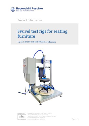 Swivel test rig for seating furniture