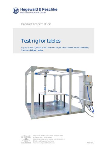 Test rig for tables