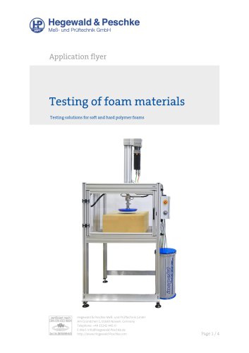 Testing of foam materials