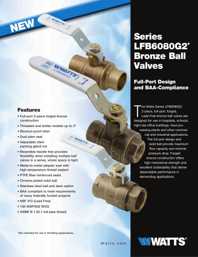 Series LFB6080G2 Bronze Ball Valves