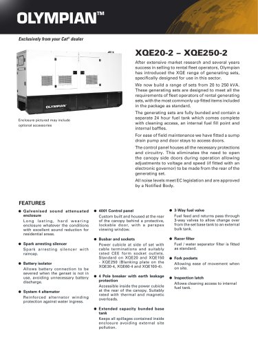 XQE20-XQE250 Rental Generator