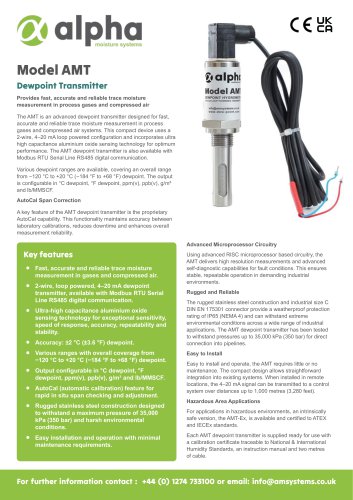 AMT Modbus RTU Dewpoin Transmitter