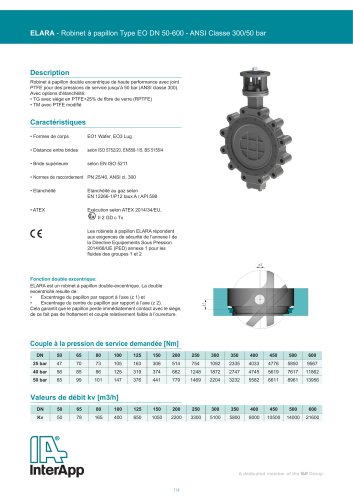 Robinet à papillon double excentrique Elara - casted/ANSI cl. 300