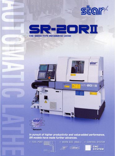 Star Micronics SR-20RII Swiss type Automatic Lathe