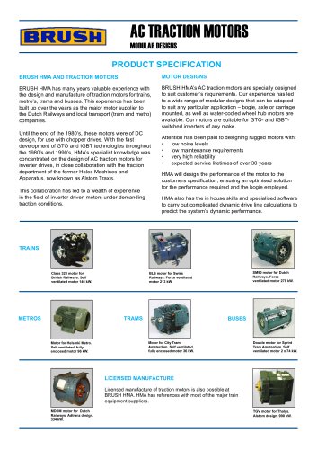 AC TRACTION MOTORS MODULAR DESIGNS