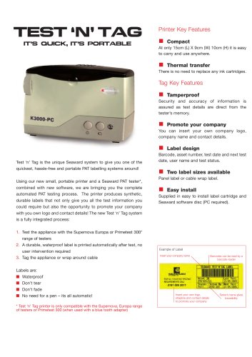 Test n Tag Datasheet