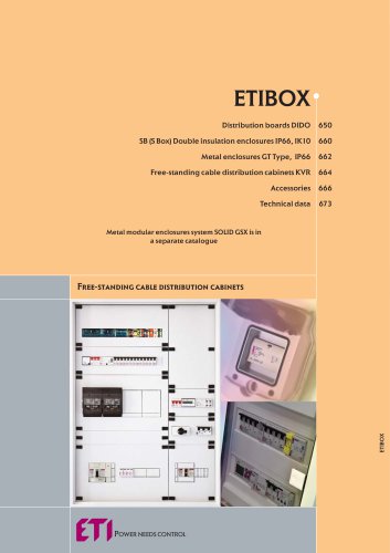 ETIBOX : DISTRIBUTION BOARDS, METER BOARDS, UNIVERSAL BOARD COVERING, ACCESSORIES