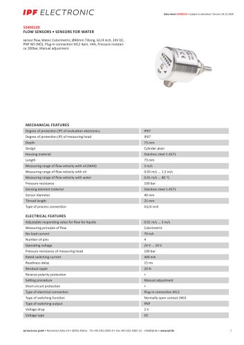 SS040012 - Flow Sensor -Sensor water