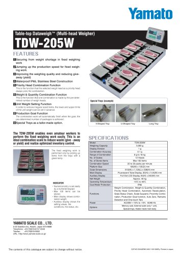 Table-Top Dataweigh, TDW-205W