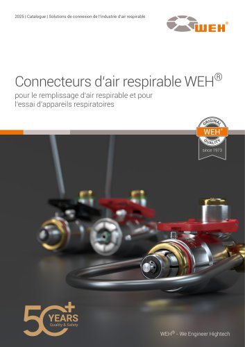 CONNECTEURS WEH® pour le remplissage d‘air respirable et pour l‘essai d’appareils respiratoires