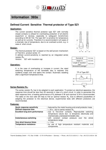 SZ1 - Thermal-Protectors with insulation cap