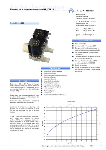 01.010.225 Electrovanne servo-commandée NF, DN 10