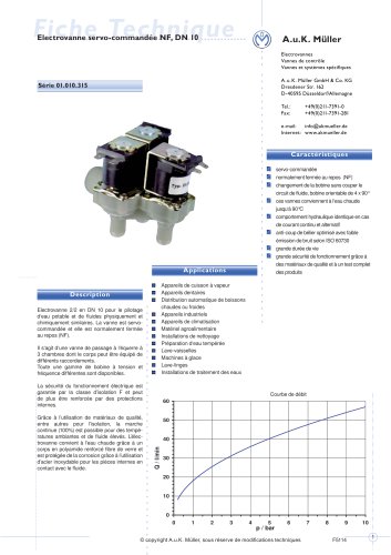 01.010.315 Electrovanne servo-commandée NF, DN 10