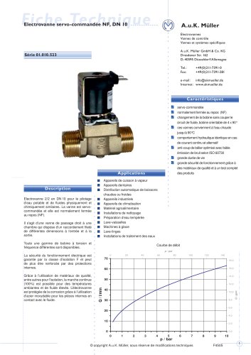 01.010.523 Electrovanne servo-commandée NF, DN 10